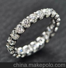 雅宾珠宝钻石首饰批发 公司18k白金 女戒指结婚戒指 满爱钻戒批发